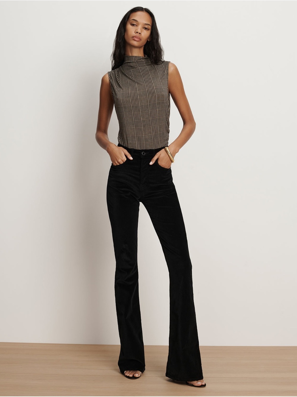 NWT Veronica Beard Women’s Sz 12 Beverly Velvet Skinny-Flare Pant High Rise USA